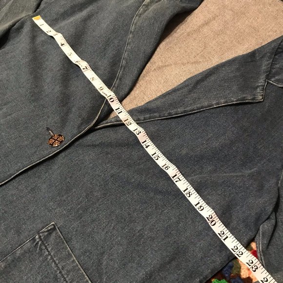 Med Cherokee Denim Oversized Blazer ♥ Deep Pockets - Picture 6 of 16